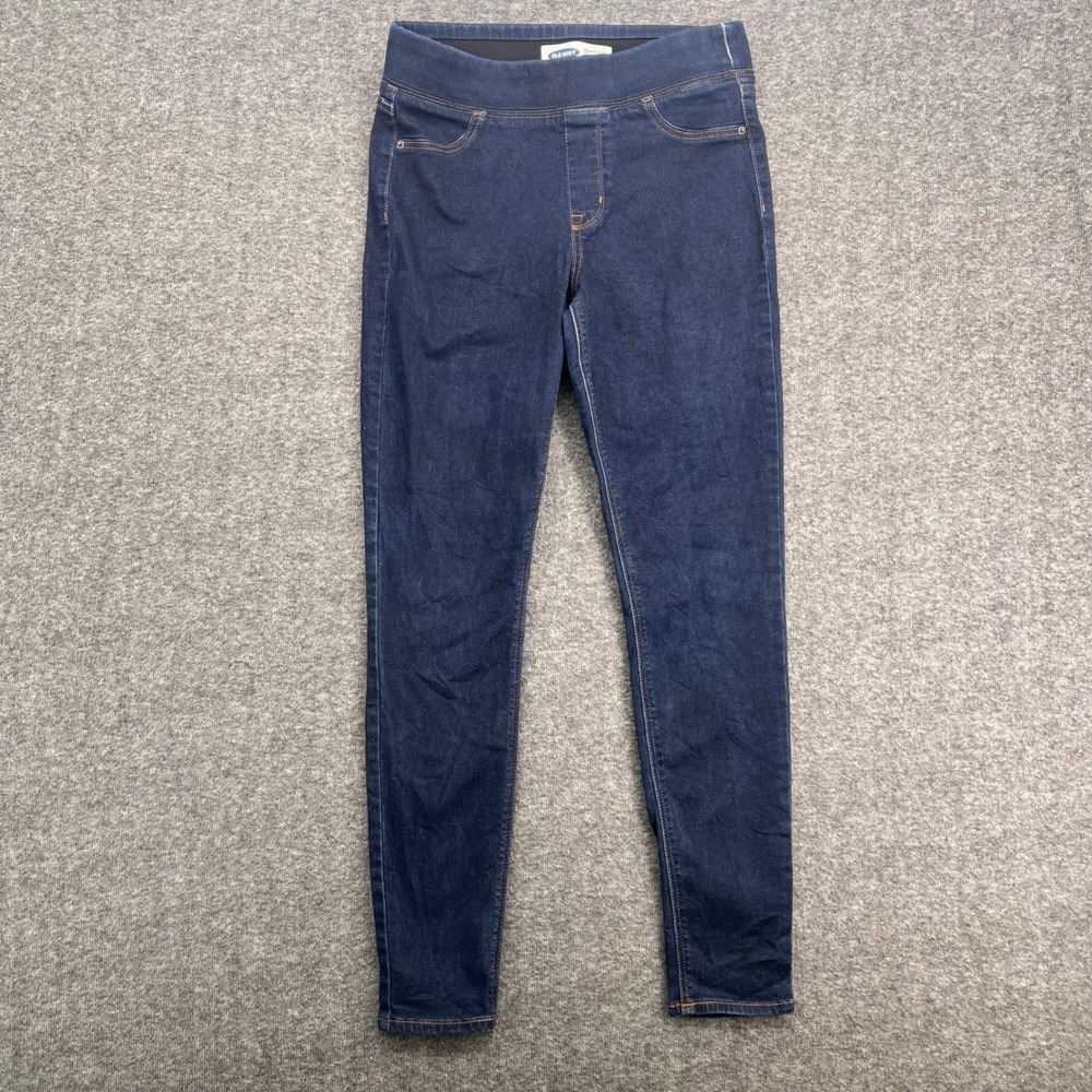Old Navy Womens Rockstar Super Skinny Jeggings Dark Wash Mid Rise Blue Size 6